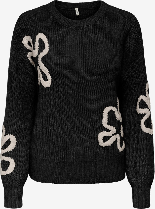 Pullover onlDaisy Life LS Stitch O-neck - Svart