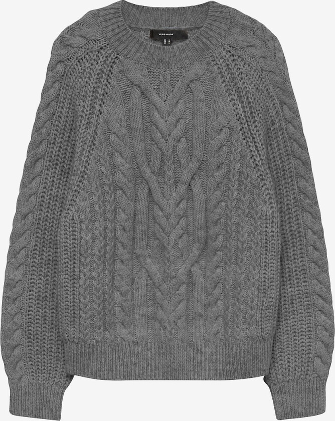 Pullover vmJada LS O-neck Cable - Grå