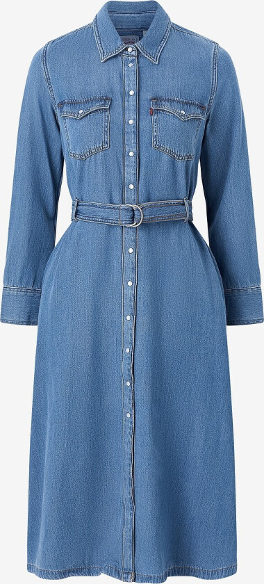 Denimkjole Quincey LS Maxi Dress - Blå