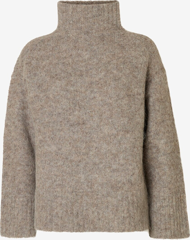Pullover slfGabriella LS Knit High Neck - Grå
