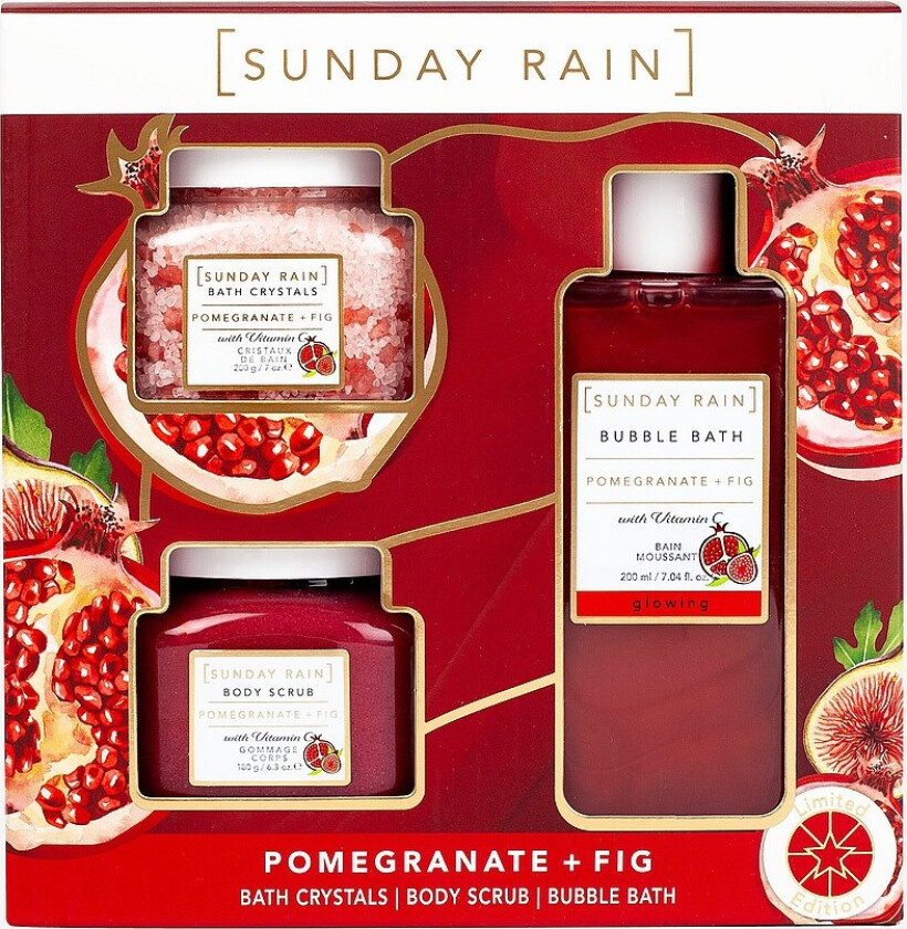 Giftbox Pomegranate & Fig Trio - Rød