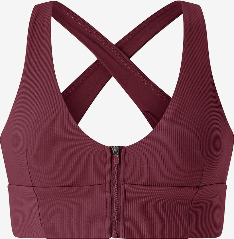 Sports-BH Ribbed Performance Zipped - Rød