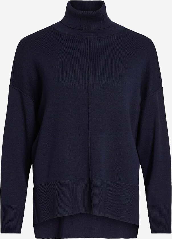 Genser viOstria Rollneck L/S Knit Top - Blå