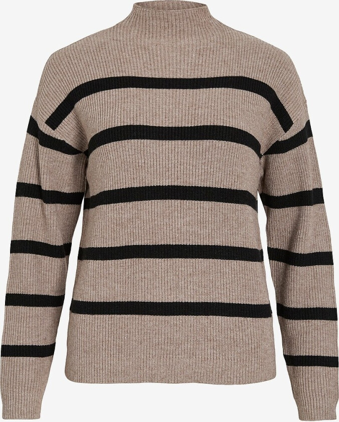 Genser viRil Mockneck L/S Knit Rib Top - Grå