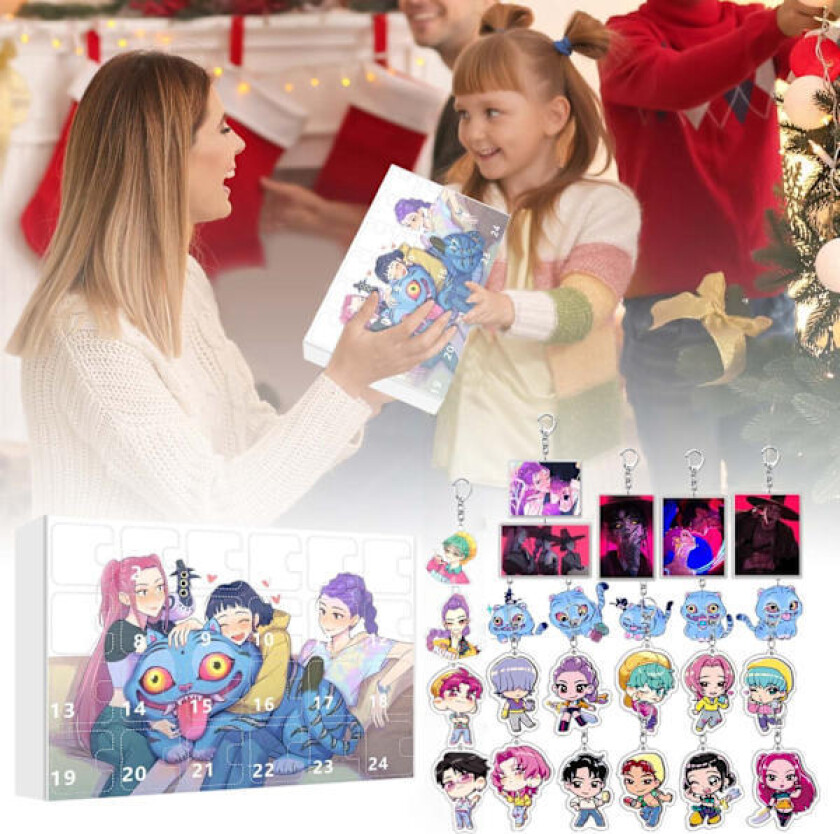 Kpop Demon HuntersRumi Mira Zoey Saja Gutter Nedtellingskalender Juletema Trendy Blind Box Leke Akryl Nøkkelring Anheng Gave (Stil 1)