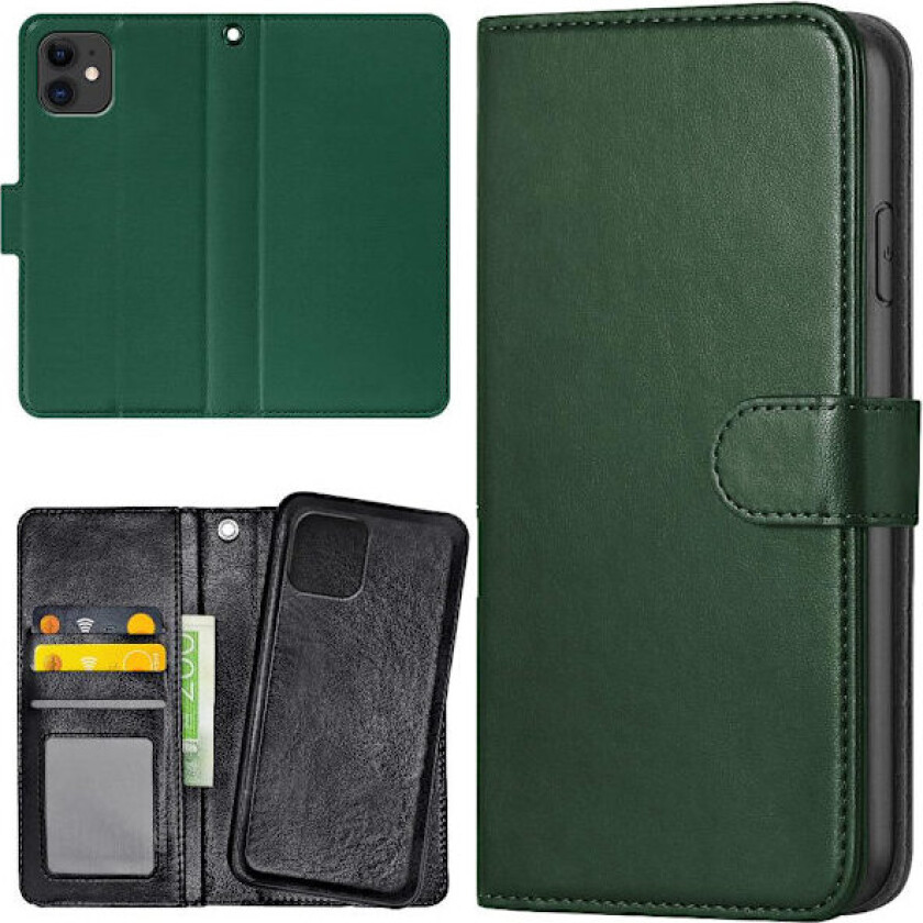 iPhone 12/12 Pro - Lommeboketui/Deksel Mørkegrønn