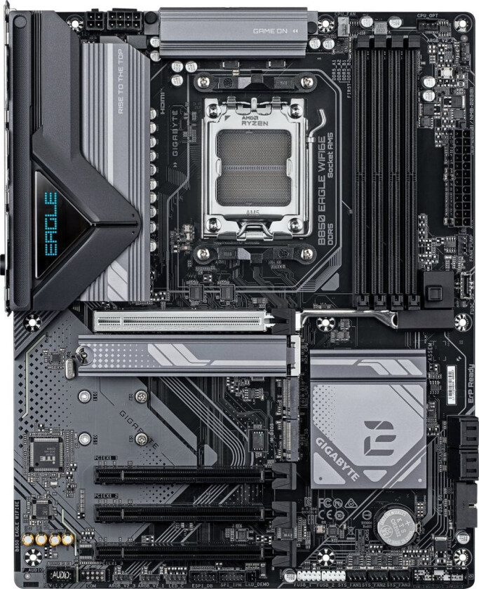 B850 EAGLE Bundkort - AMD AM5, ATX, DDR5, PCIe 5.0, WiFi 6e, 3x M.2, USB-C