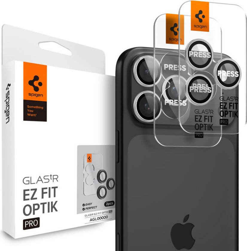 Glass tR EZ Fit Optik Pro Kamerabeskyttelse til iPhone 17/16/15/14 Pro - Sølv - 2 stk.