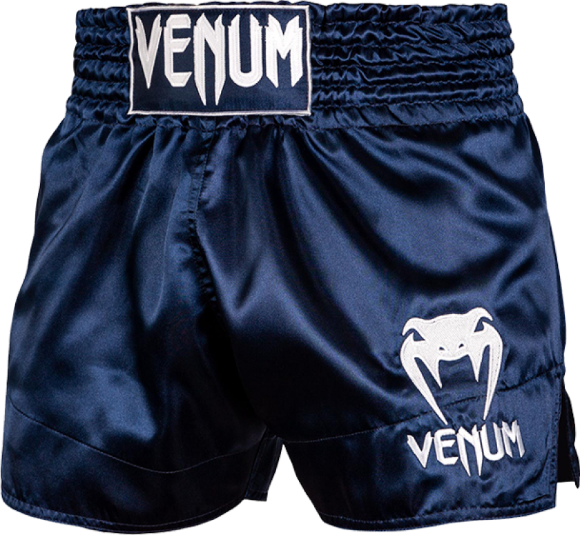 Classic Muay Thai Short Navy Blue/White