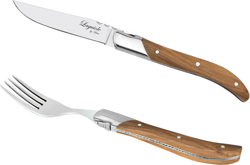 Biffbestikk i gaveeske 12 deler, oliventre