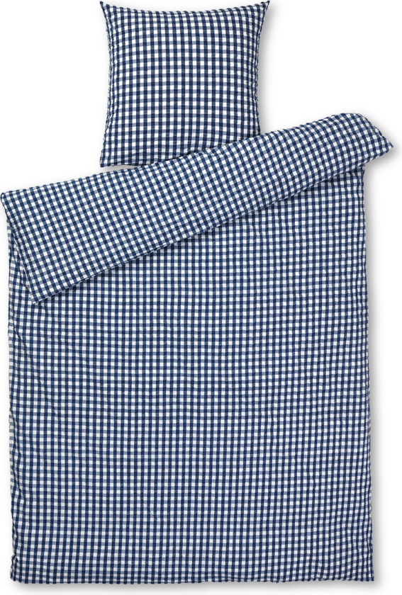 Bæk&Bølge Sengesett 140x220 cm - Mørkeblå&Hvit