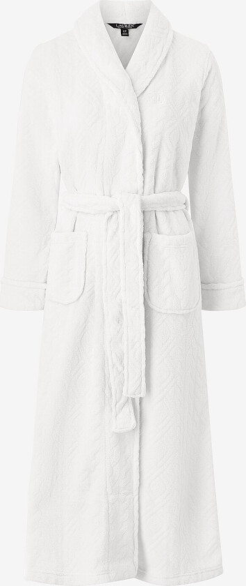 Morgenkåpe Lrl L/S Shawl Collar Long - Hvit