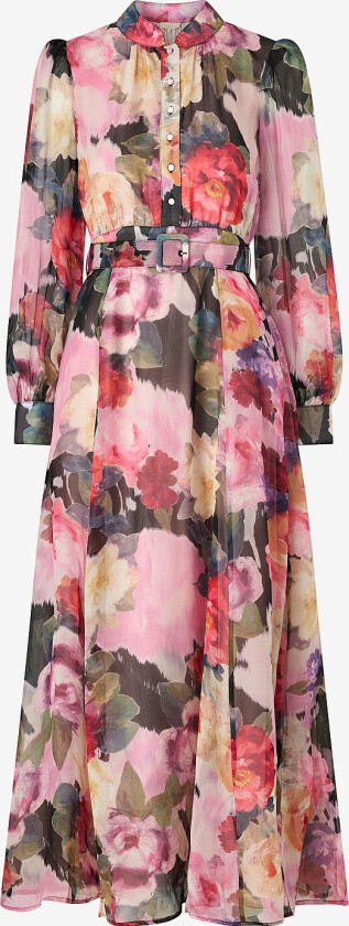 Maxikjole Organza Belt Dress - Flerfarget