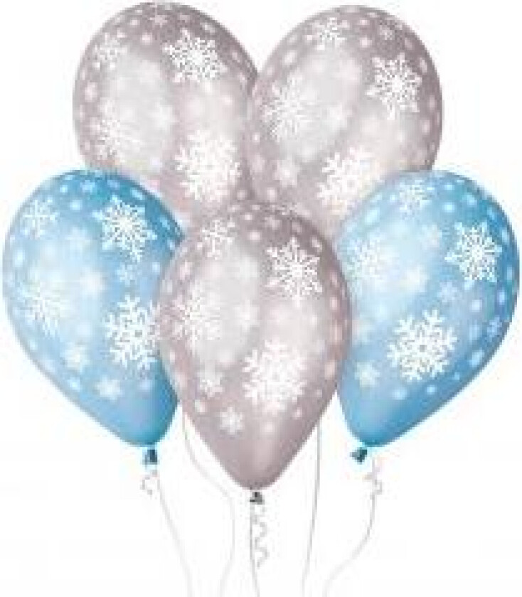Ballonger "Snefnug" Metallisk - 30 Cm / 5 Stk.