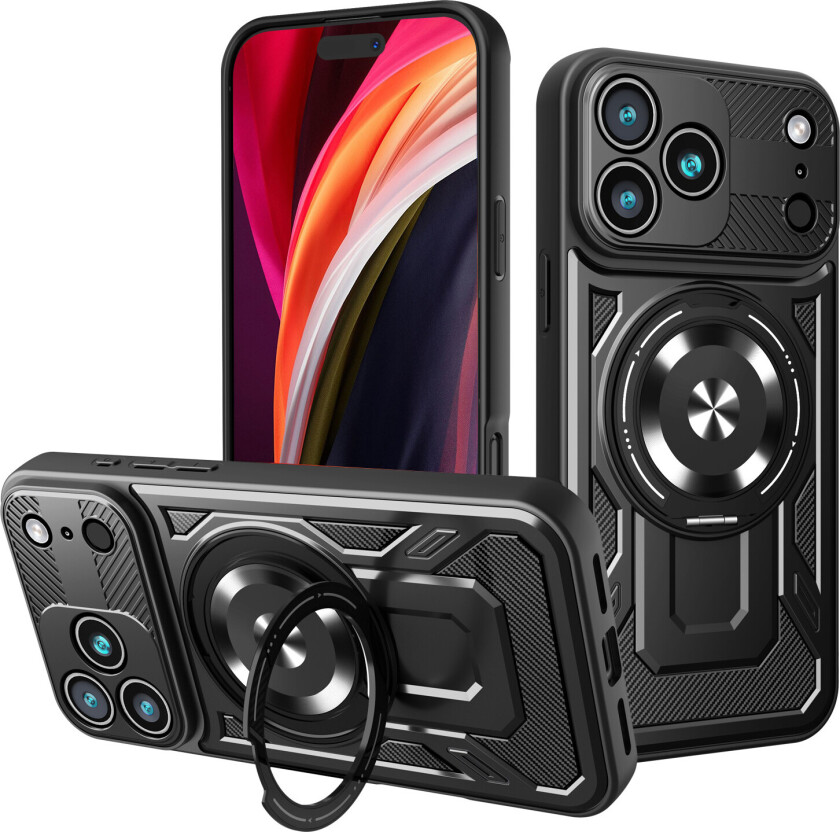 Defender Armor Mag Cover til iPhone 17 Pro Max - Sort