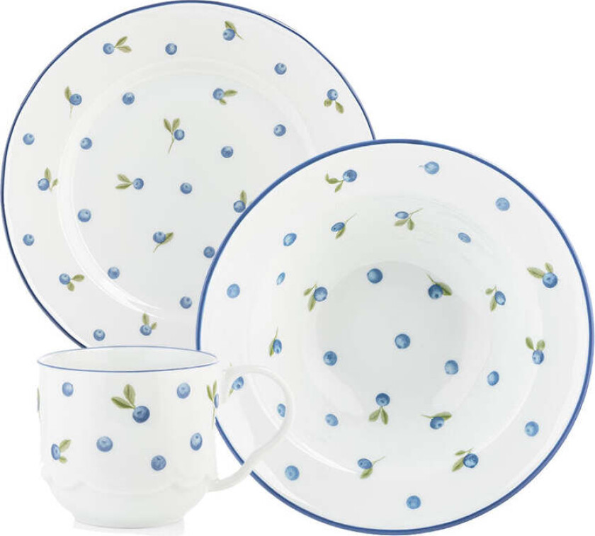 Blåbær Barneservise 3 Deler