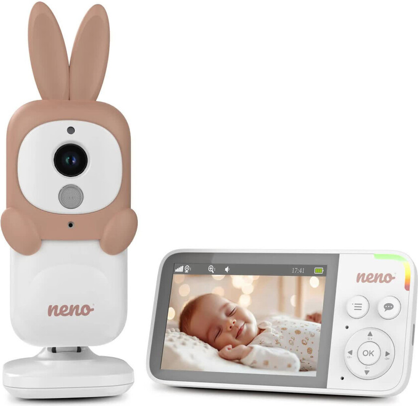 Lelu Babyalarm - 3.5" skjerm, Automatisk Nattesyn, Toveis kommunikasjon, 300m Rekkevidde