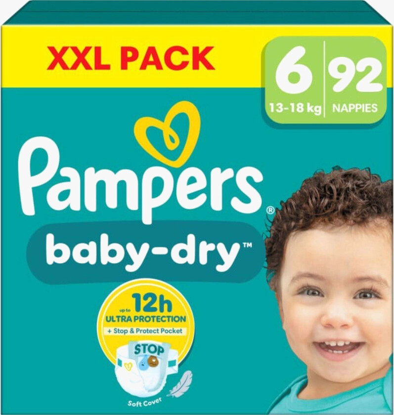 Bilde av Baby Dry Bleier Str 6 13-18 kg XXL 92-Pakk - Bleier
