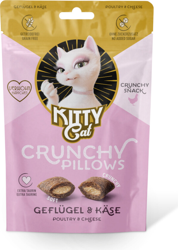 KITTY Cat Crunchy Pillows Fjærkre & Ost - 60 g