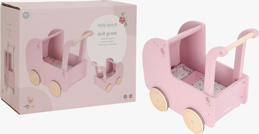 Dukkevogn med Sengesett - Dukkevogner & Dukkesenger - Tre