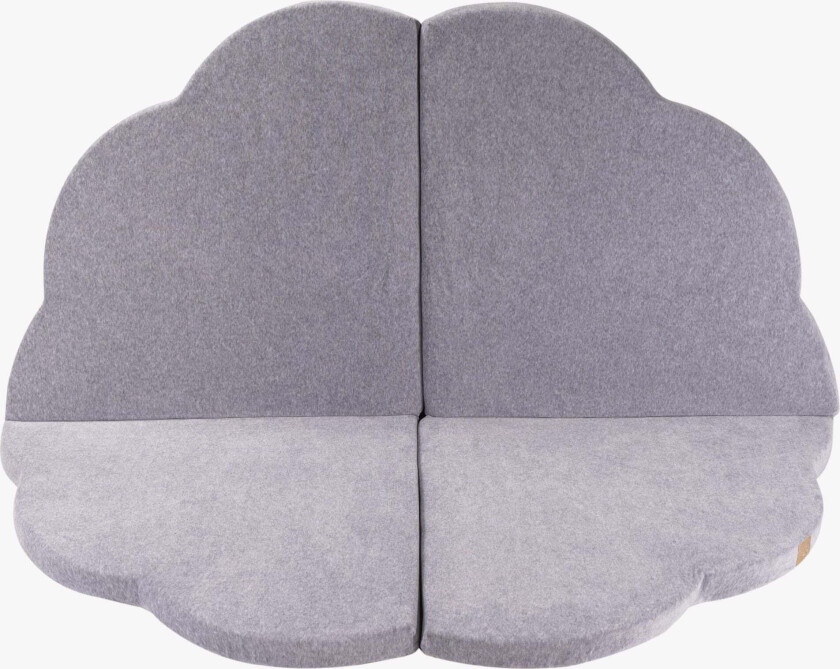 Meowbaby Foam Sammenleggbar Leketeppe Fløyel 160x160, Lysegrå - Tekstiler - Bomull,Polyester