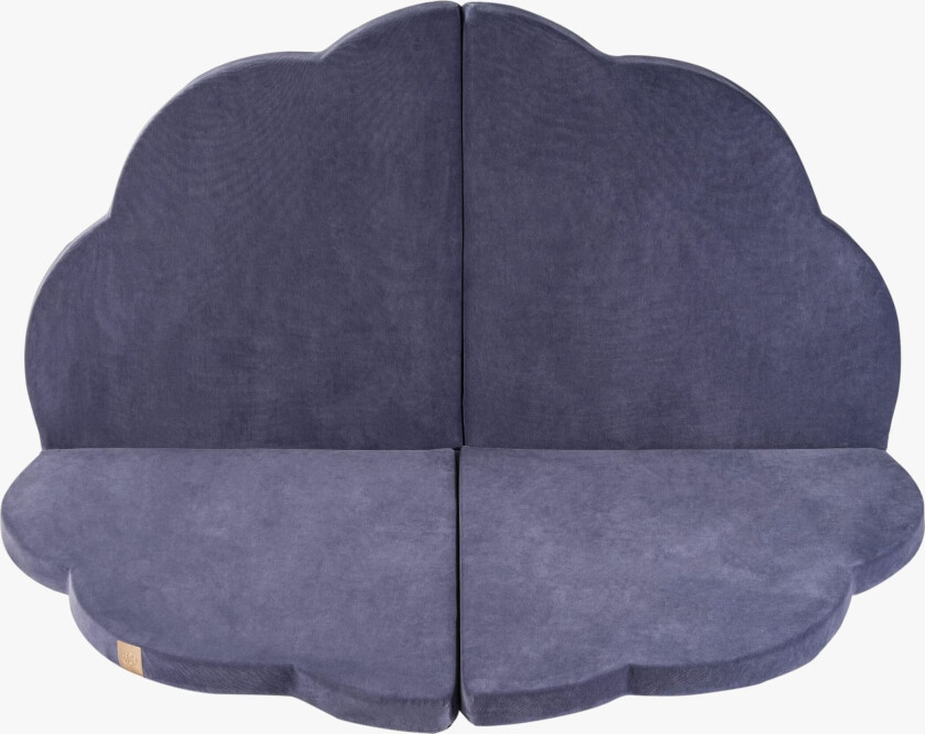 Bilde av Meowbaby Foam Sammenleggbar Leketeppe Fløyel 160x160, Blågrå - Tekstiler - Bomull,Polyester