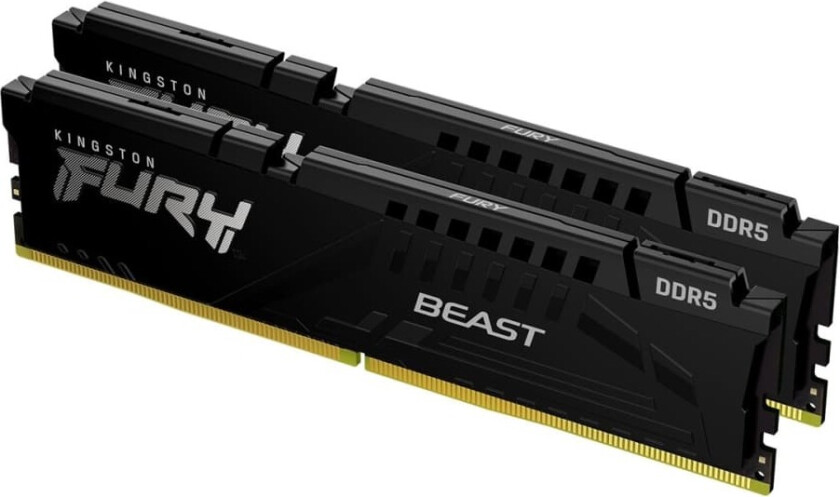 Kingston FURY Beast - DDR5 - sett - 64 GB: 2 x 32 GB - DIMM 288-pin - 6000 MT/s / PC5-48000 - CL30 - 1.4 V - ikke-bufret - on-die ECC - svart