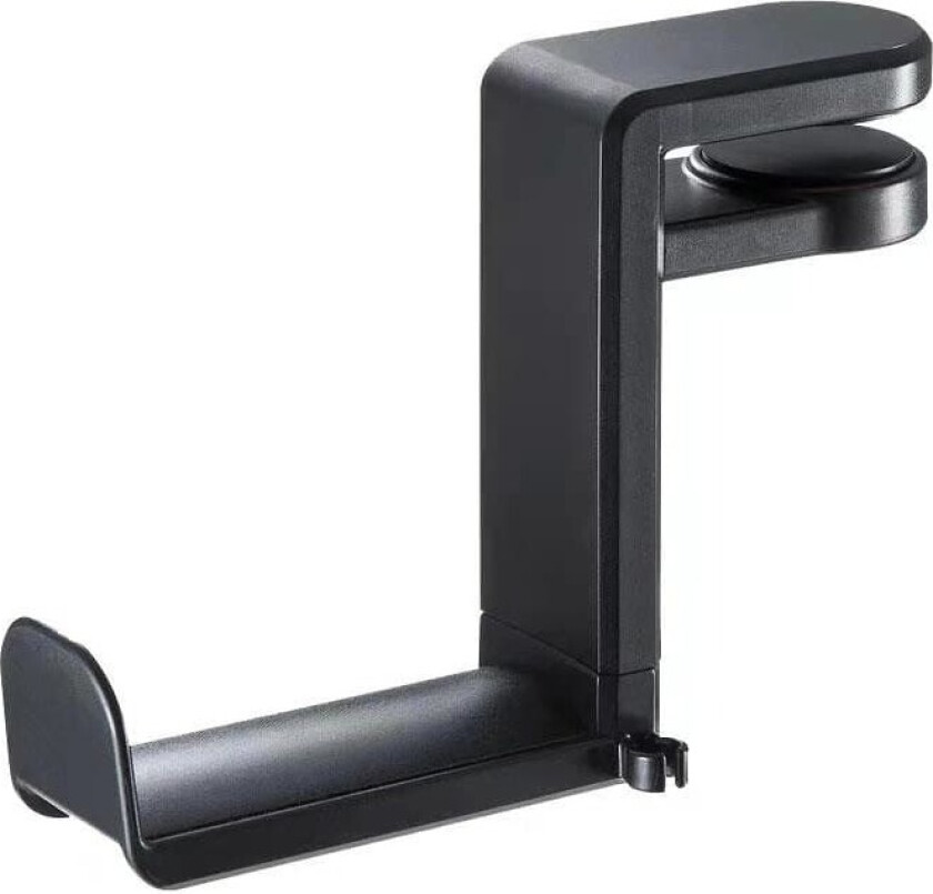 INF Skrivebordsklemme Hodetelefonstativ 360° Roterende Hodetelefonholder Sort