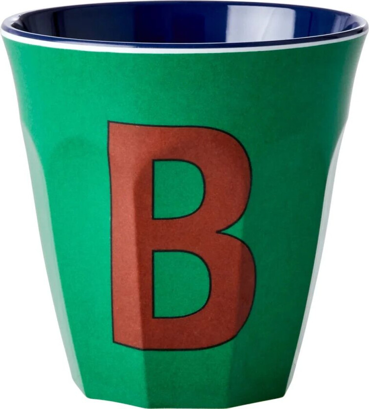 Rice melaminkopp medium bokstav B 30 cl Forest green