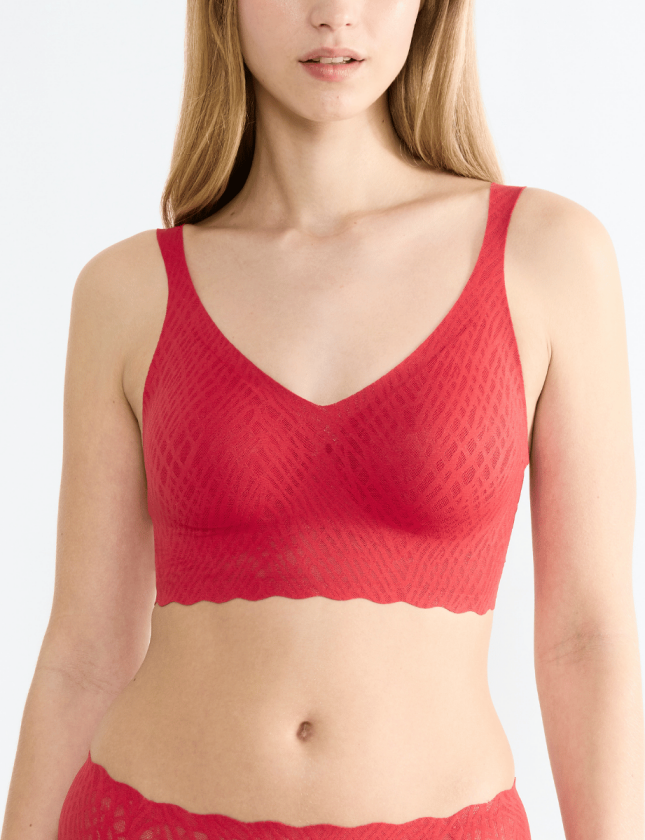 Zero Feel Bliss Festive bralette BH, rød, Størrelse: M, Kvinner