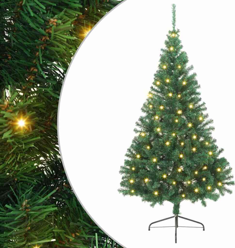 Kunstig forbelyst juletre med 300 LED-er grønn 240 cm PVC