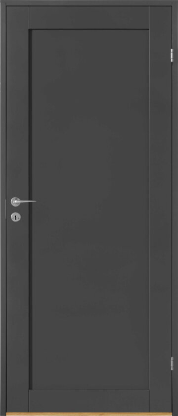 Innerdør funkis 1 speil 70x210 dempet sort massiv 1 fyllingsdør ncs s8500-n