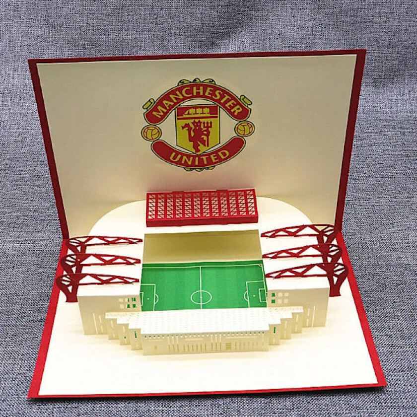 Bilde av Fotball Håndlaget 3D Pop Up-kort, Fotball Pop Up-kort, Bursdagskort, Jubileumskort, Farsdagskort, Sportskort, for Menn, Sønn(Manchester United)