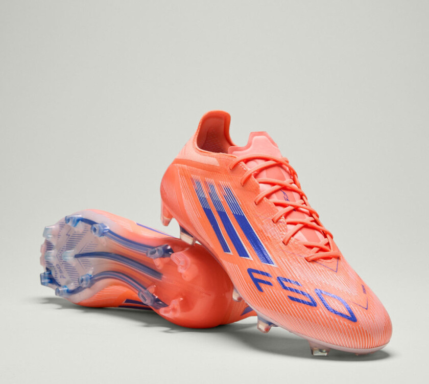 F50 Elite FG Coral Blaze - Oransje/Lucid Blue/Fottøy Hvit - Gress (FG), størrelse 45⅓
