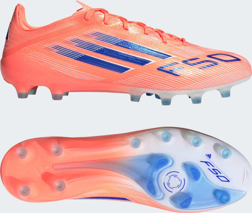 F50 Elite AG Coral Blaze - Oransje/Lucid Blue/Fottøy Hvit - Kunstgress (AG), størrelse 44⅔
