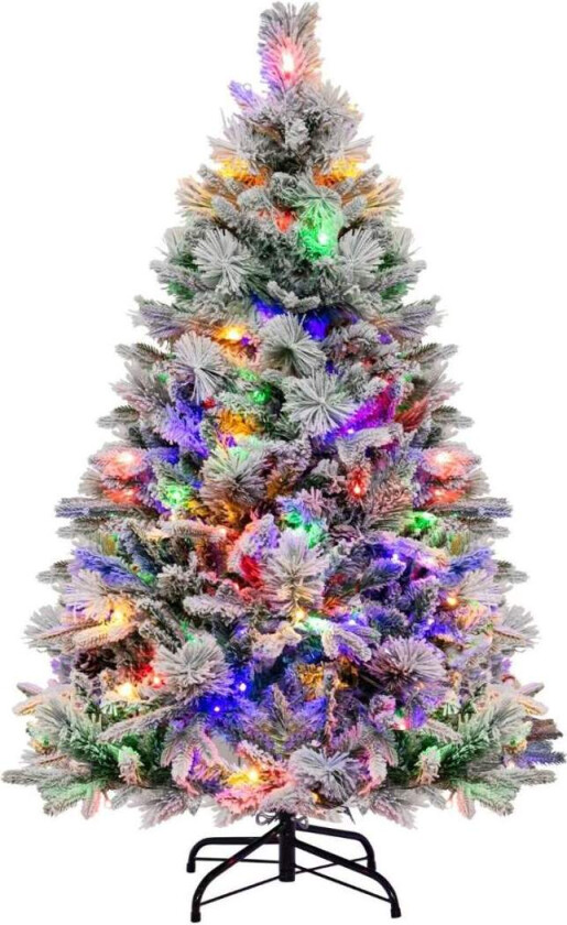 Kunstig juletre med snø, 8 lysmoduser, 472 tips