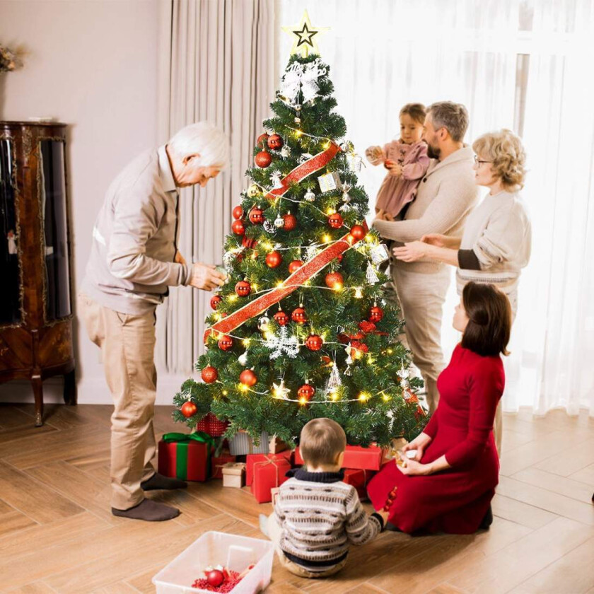 Kunstig juletre med metallstativ, 180 cm, PVC