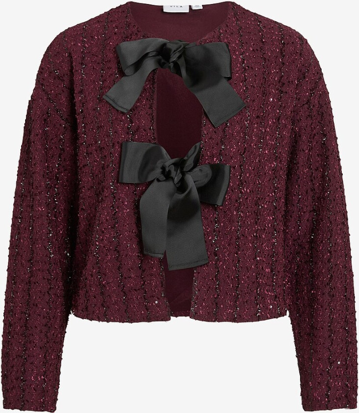 Kardigan viOtta L/S Bow - Rød