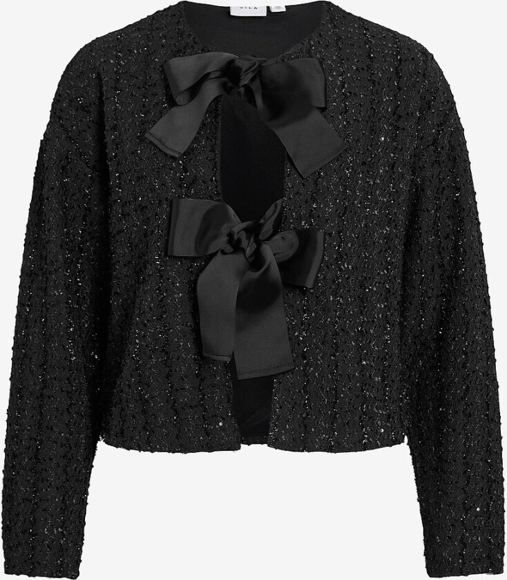 Kardigan viOtta L/S Bow - Svart