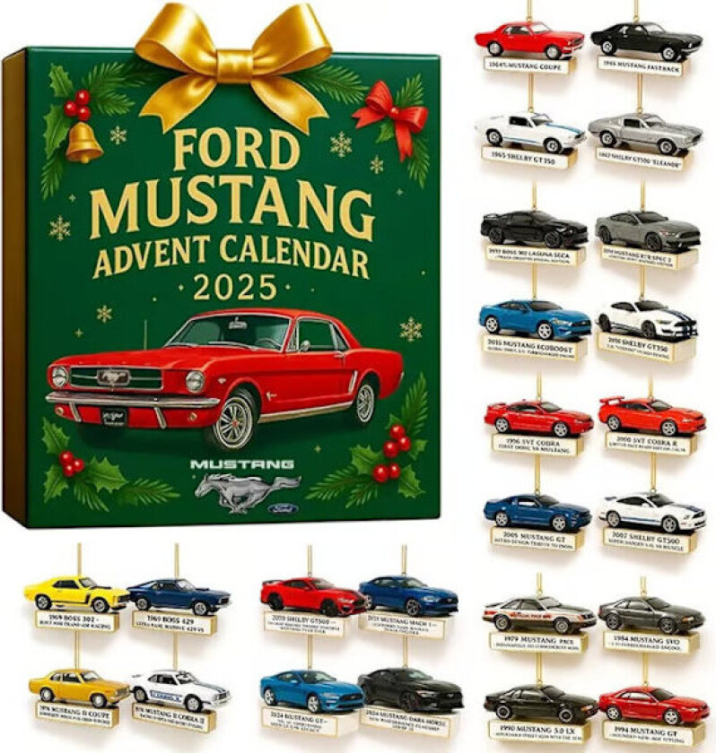 Wild Horse Motors julekalender med overraskelsespakke, 2D flat juletrepynt, julegave
