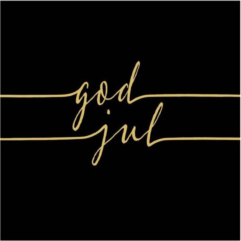 Serviett 16,5x16,5 cm God Jul svart