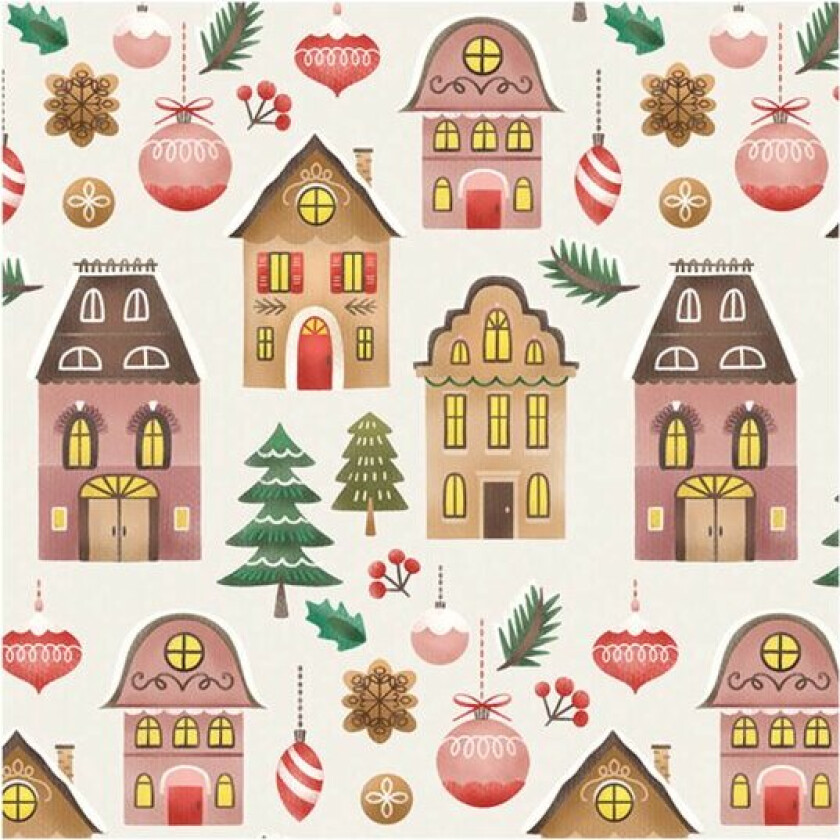 Serviett 16,5x16,5 cm Christmas at home cream