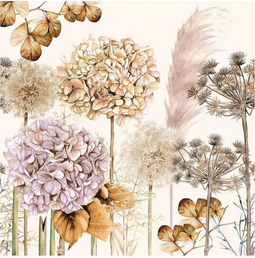 Serviett 16,5x16,5 cm Dried Flowers