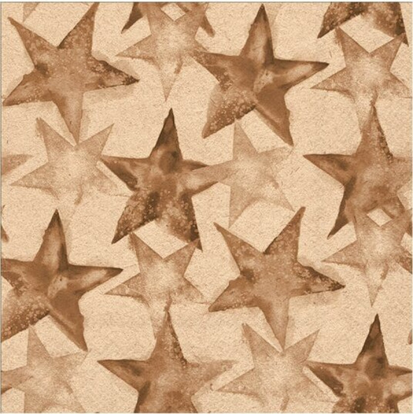 Serviett 16,5x16,5 cm Watercolour stars brun
