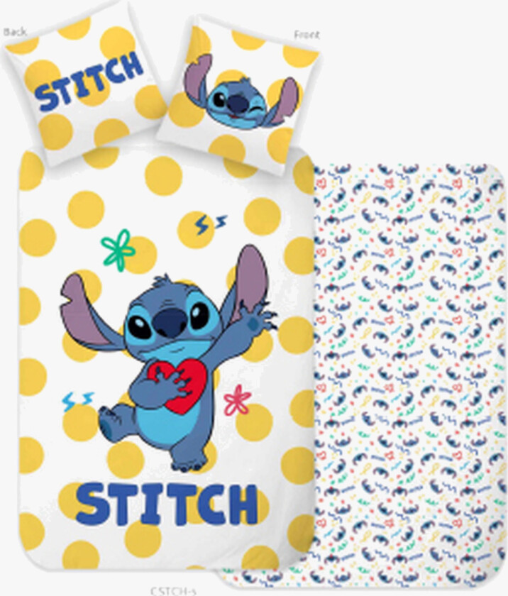 Disney Lilo & Stitch Sengesett 140x200, Gul - Sengesett - 100% Bomull