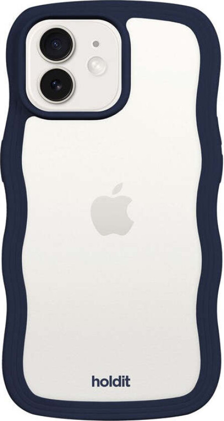 iPhone 12 / 12 Pro Wavy Deksel - Midnight Blue / Transparent