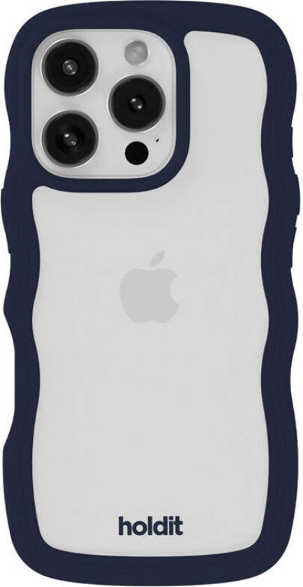 iPhone 16 Pro Wavy Deksel - Midnight Blue / Transparent