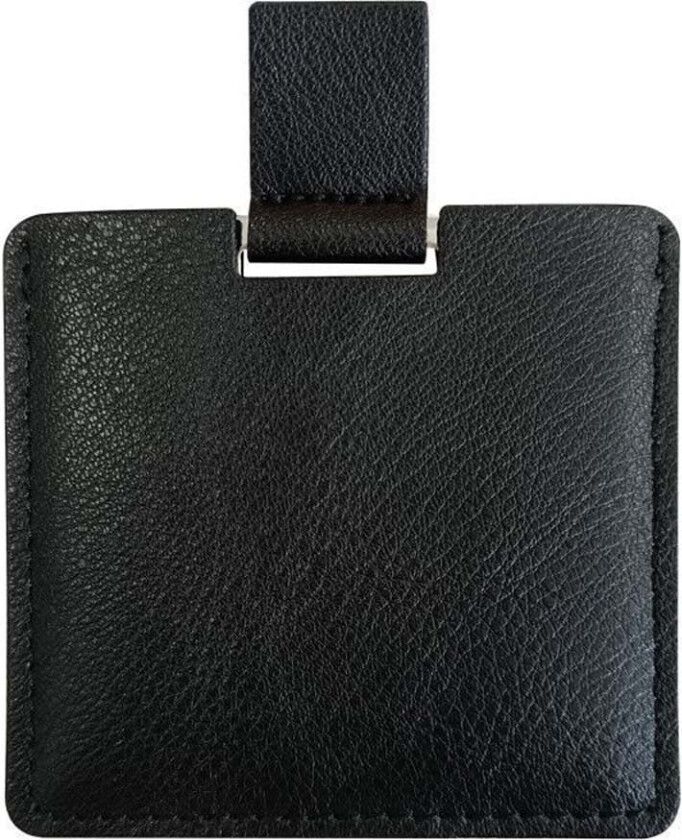 INF Kompakt sminkespeil i rustfritt stål med PU-skinn - Bærbar reisespeil med flere farger Sort