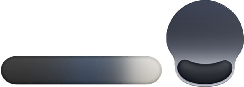 INF Blå-svart gradient musematte og håndleddstøttesett for tastatur