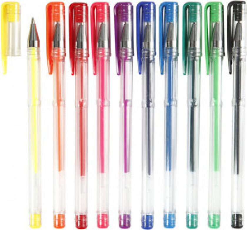 Bilde av Gel kulepenn, ass. farger, strek 0,8 mm, 10 ass./ 1 pk.